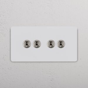 Grove 4-Module 4x Toggle Switch – Paintable Polished Nickel