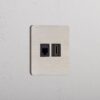 Grove Gniazdo RJ45 i HDMI w pojedynczej ramce – Satynowy nikiel, Czarny