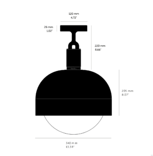 Lampa sufitowa Forked L z osłoną ową