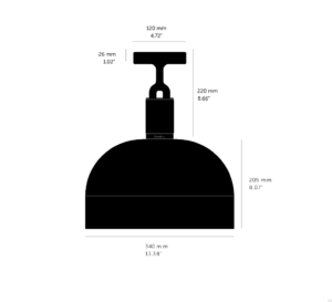 Lampa sufitowa Forked L z osłoną ową