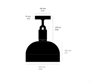Lampa sufitowa Forked M z osłoną ową