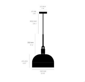 Lampa wisząca Forked L z osłoną ową