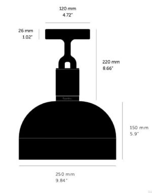 Lampa sufitowa Forked M z osłoną ową
