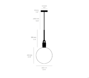Lampa wisząca Forked L z Mlecznym Kloszem
