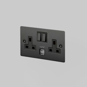 Gniazdo 2G Plug Socket USB – Brązowy (UK)