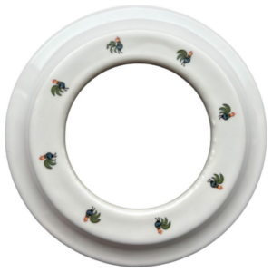 Ceramiczna podtynkowa ramka pojedyncza biała w łowickie koguty 8