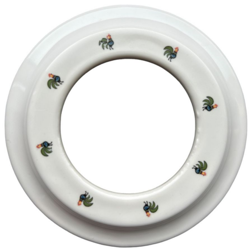 Ceramiczna podtynkowa ramka pojedyncza biała w łowickie koguty 8