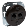 Ceramiczne podtynkowe gniazdo 2 x RJ45 czarne, cat.5