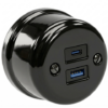 Antica ceramiczne natynkowe gniazdo USB+USB-C czarne
