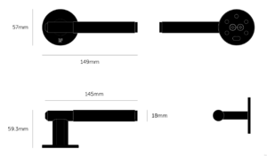 Klamka drzwiowa nieruchoma Linear Fixed 57 – Srebrny