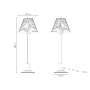 Cotswold mała lampa stołowa z ryflowanym szkłem – Satynowy nikiel