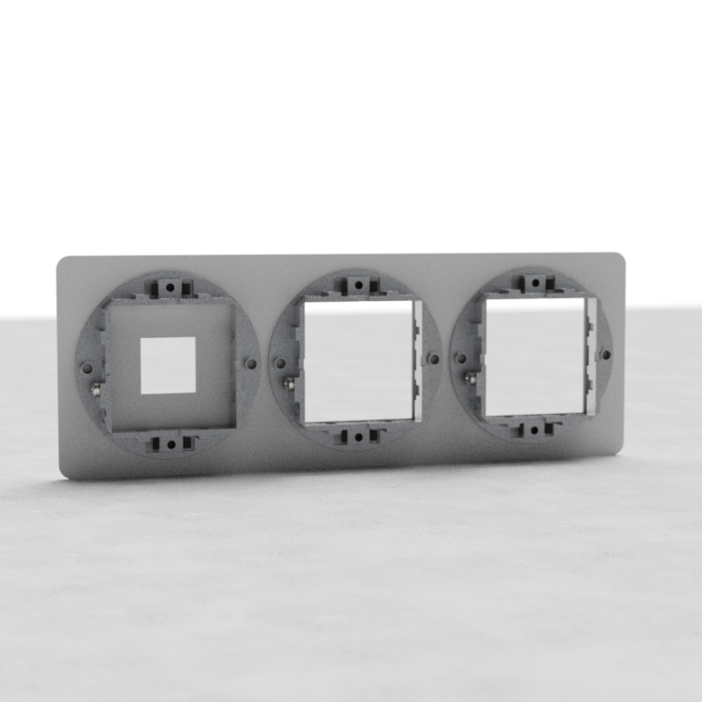 Kew Potrójna ramka modułowa na 1 x keystone oraz 2 x moduły 45 mm – Do malowania
