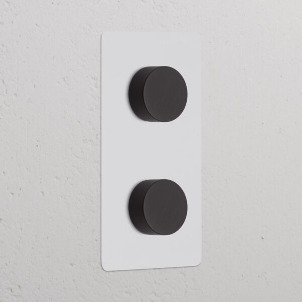 Kew Double 2x Vertical Dimmer Switch – Paintable Bronze