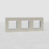 Grove Potrójna ramka modułowa na 3 x 45 mm moduły – Satynowy nikiel