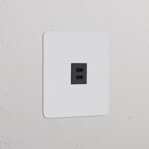Kew Gniazdo USB-C 30 W w pojedynczej ramce – Do malowania, Czarny
