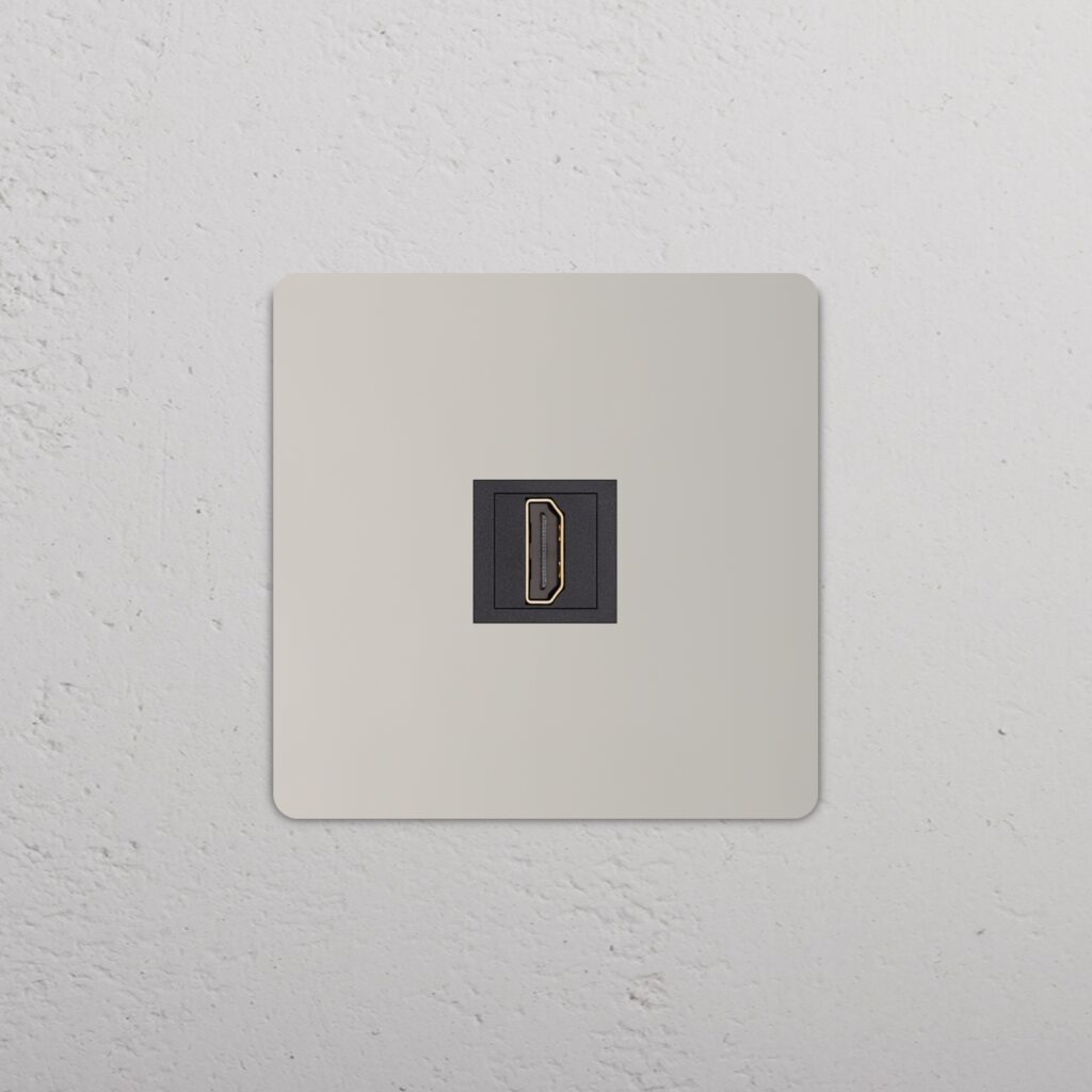 Grove Gniazdo HDMI w pojedynczej ramce – Polerowany nikiel, Czarny