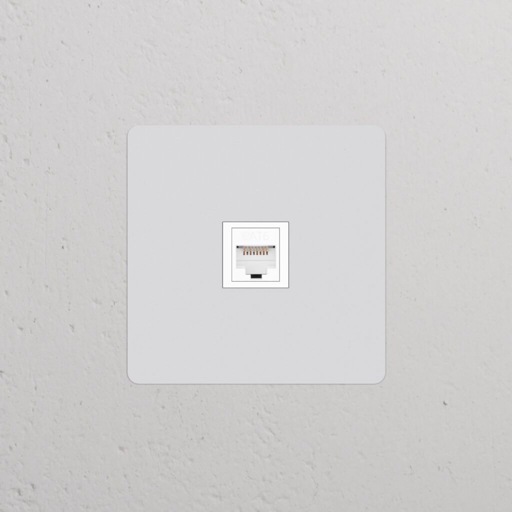 Kew Gniazdo RJ45 w pojedynczej ramce – Do malowania, Biały