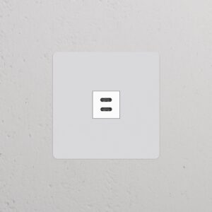 Kew Gniazdo USB-C 30 W w pojedynczej ramce – Do malowania, Biały