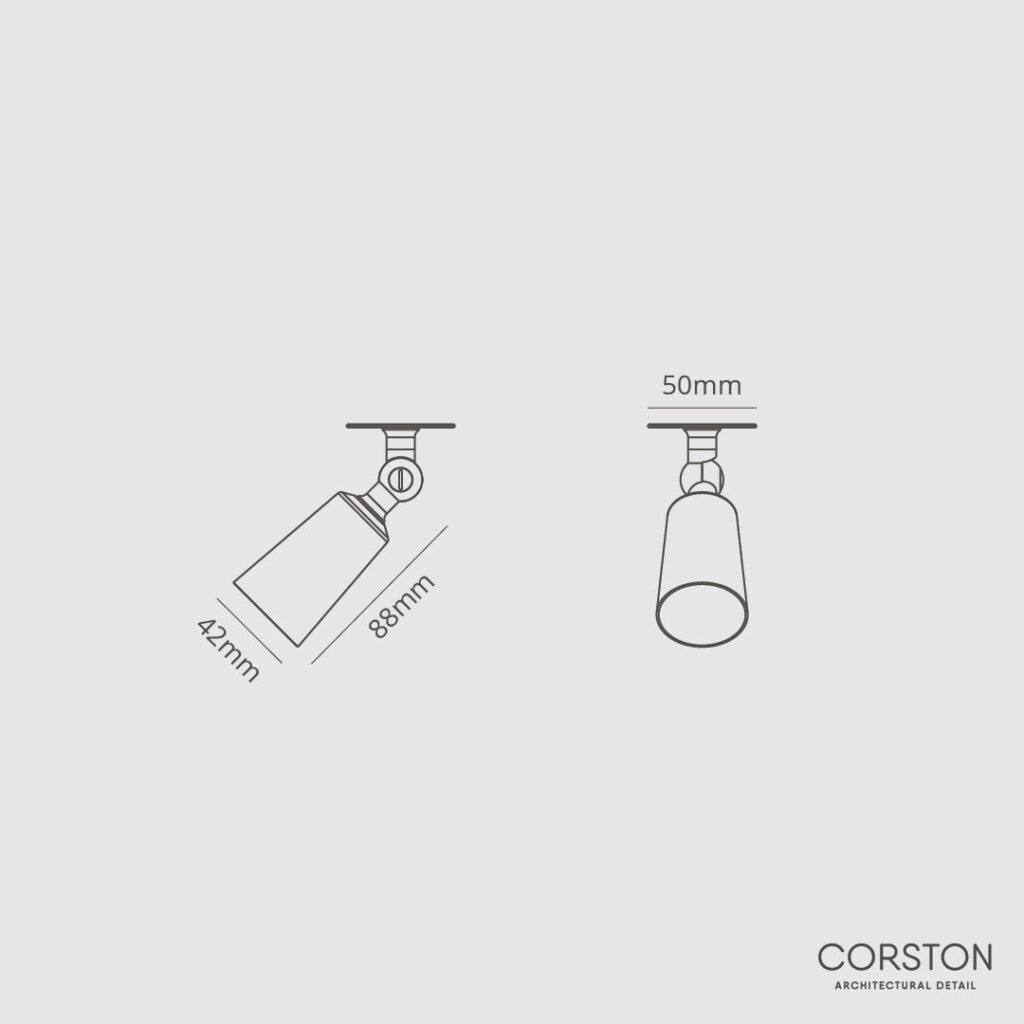 Perryn mały, pojedynczy reflektor 35 mm – Polerowany nikiel