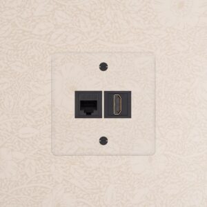 Kew Gniazdo RJ45 i HDMI w pojedynczej ramce – Przezroczysty, Czarny