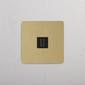 Kew Gniazdo HDMI w pojedynczej ramce – Antyczny mosiądz, Czarny
