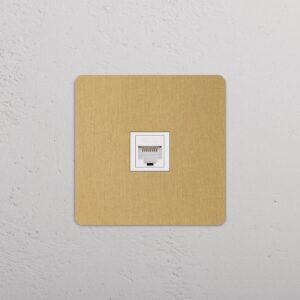 Grove Gniazdo RJ45 w pojedynczej ramce – Antyczny mosiądz, Biały
