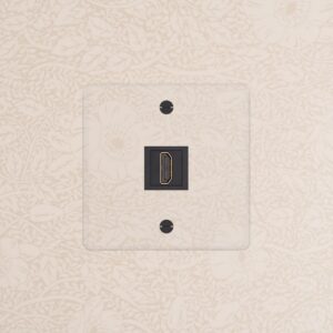 Kew Gniazdo HDMI w pojedynczej ramce – Przezroczysty, Czarny