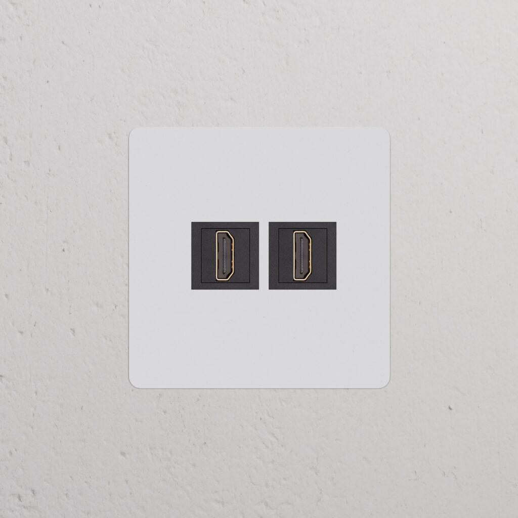Kew Gniazdo HDMI x 2 w pojedynczej ramce – Do malowania, Czarny