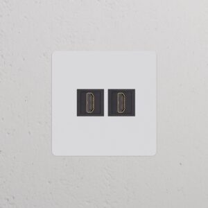 Kew Gniazdo HDMI x 2 w pojedynczej ramce – Do malowania, Czarny
