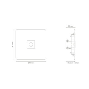 Kew Wyjście kablowe w pojedynczej ramce – Brąz, Czarny