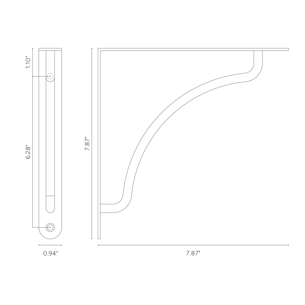 Kilburn wspornik do półki 200 mm – Polerowany nikiel