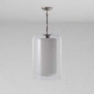 Windsor duża lampa wisząca z opalowym szkłem – Polerowany nikiel
