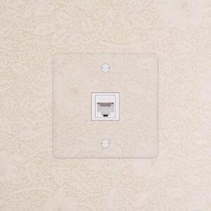 Kew Gniazdo RJ45 w pojedynczej ramce – Przezroczysty, Biały