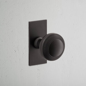 Poplar stała gałka do drzwi z krótkim szyldem – Brąz
