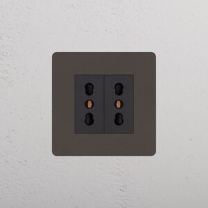 Kew Gniazdo Bipasso x 2 w pojedynczej ramce – Brąz, Czarny
