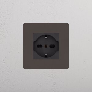 Kew Gniazdo Schuko/Bipasso w pojedynczej ramce – Brąz, Czarny