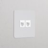 Kew Gniazdo RJ45 x 2 w pojedynczej ramce – Do malowania, Biały