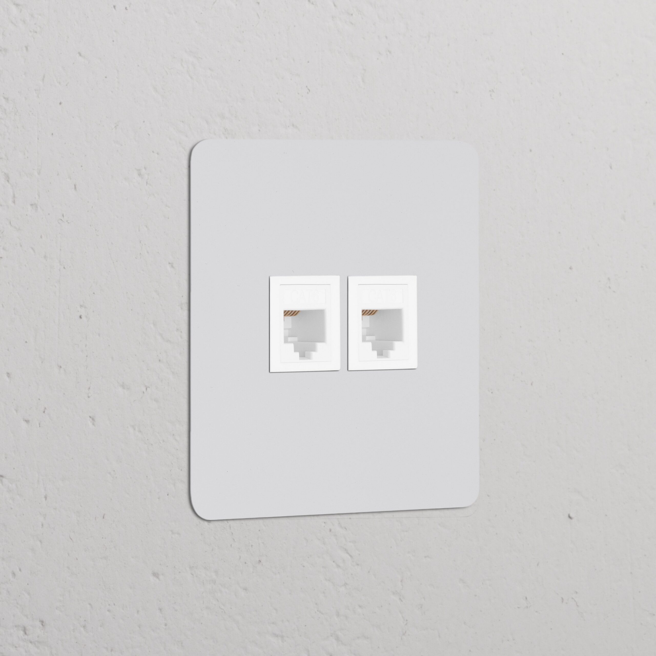 Kew Gniazdo RJ45 x 2 w pojedynczej ramce – Do malowania, Biały