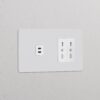 Kew Gniazdo USB-C 30 W i Bipasso x 2 w podwójnej ramce – Do malowania, Biały