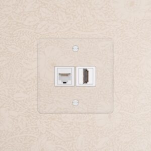 Kew Gniazdo RJ45 i HDMI w pojedynczej ramce – Przezroczysty, Biały