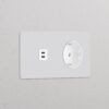 Kew Gniazdo USB-C 30 W i Schuko typu F x 2 w podwójnej ramce – Do malowania, Biały