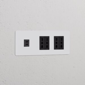 Kew Gniazdo USB-C 30 W i Bipasso x 4 w potrójnej ramce – Do malowania, Czarny
