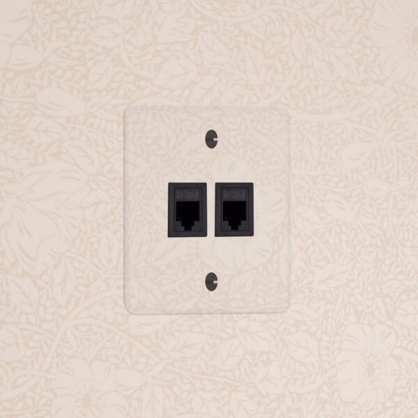 Kew Gniazdo RJ45 x 2 w pojedynczej ramce – Przezroczysty, Czarny