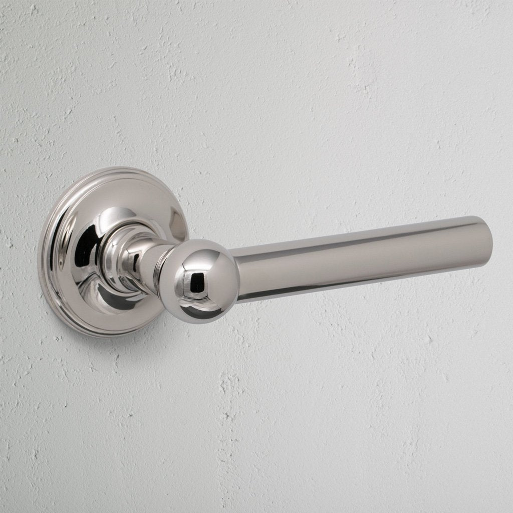 Harper klamka do drzwi bez sprężyny – Polerowany nikiel