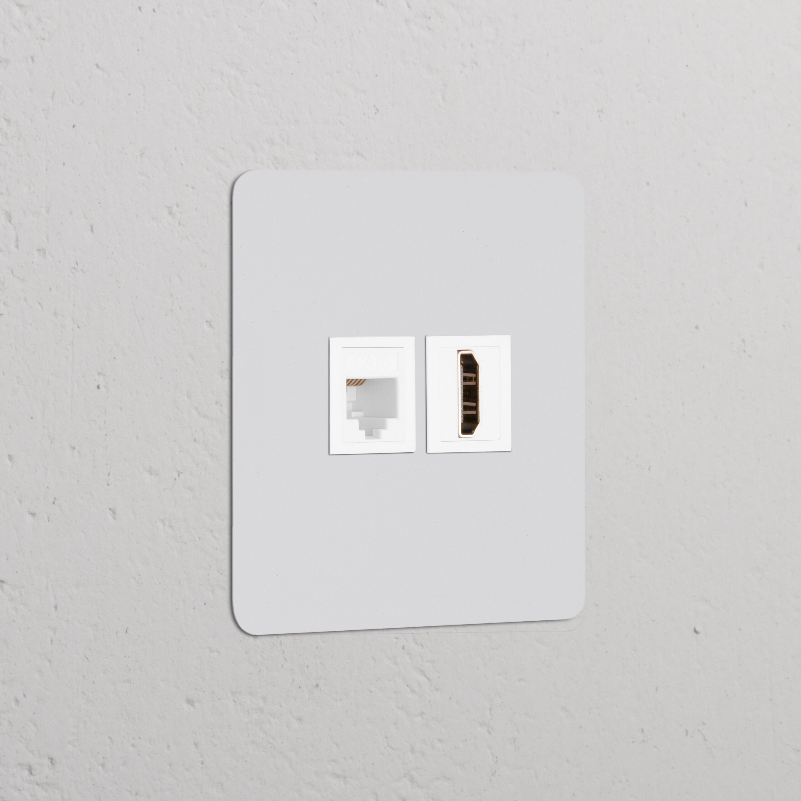 Kew Gniazdo RJ45 i HDMI w pojedynczej ramce – Do malowania, Biały