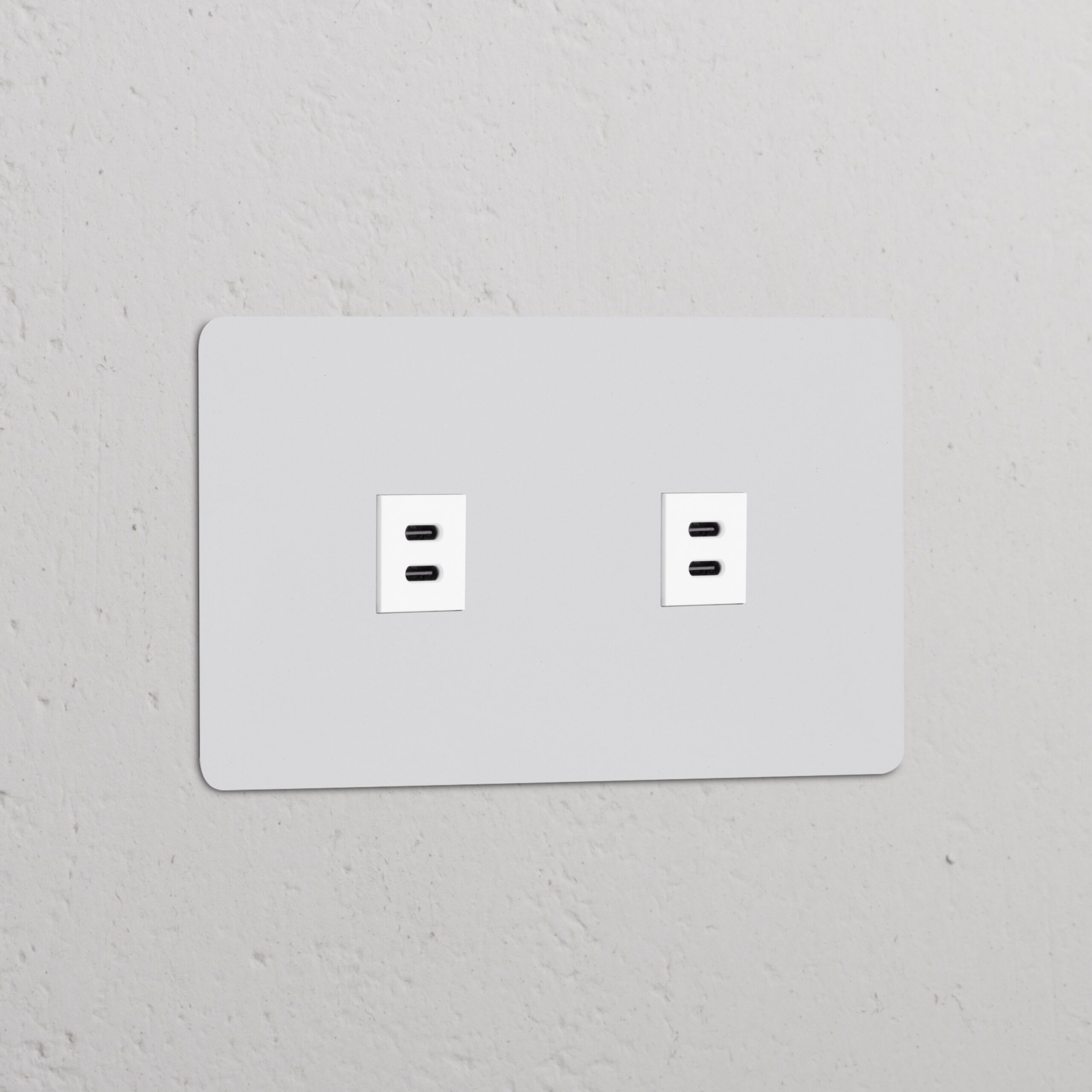 Kew Gniazdo USB-C 30 W x 2 w podwójnej ramce – Do malowania, Biały