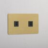 Kew Gniazdo USB-C 30 W x 2 w podwójnej ramce – Antyczny mosiądz, Czarny