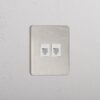 Grove Gniazdo RJ45 x 2 w pojedynczej ramce – Polerowany nikiel, Biały
