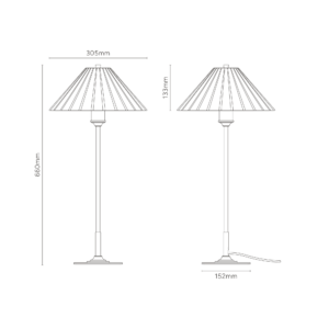 Cotswold średnia lampa stołowa z delikatną porcelaną – Satynowy nikiel