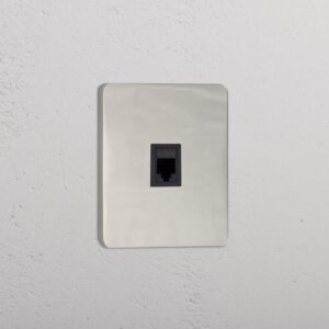 Grove Gniazdo RJ45 w pojedynczej ramce – Polerowany nikiel, Czarny